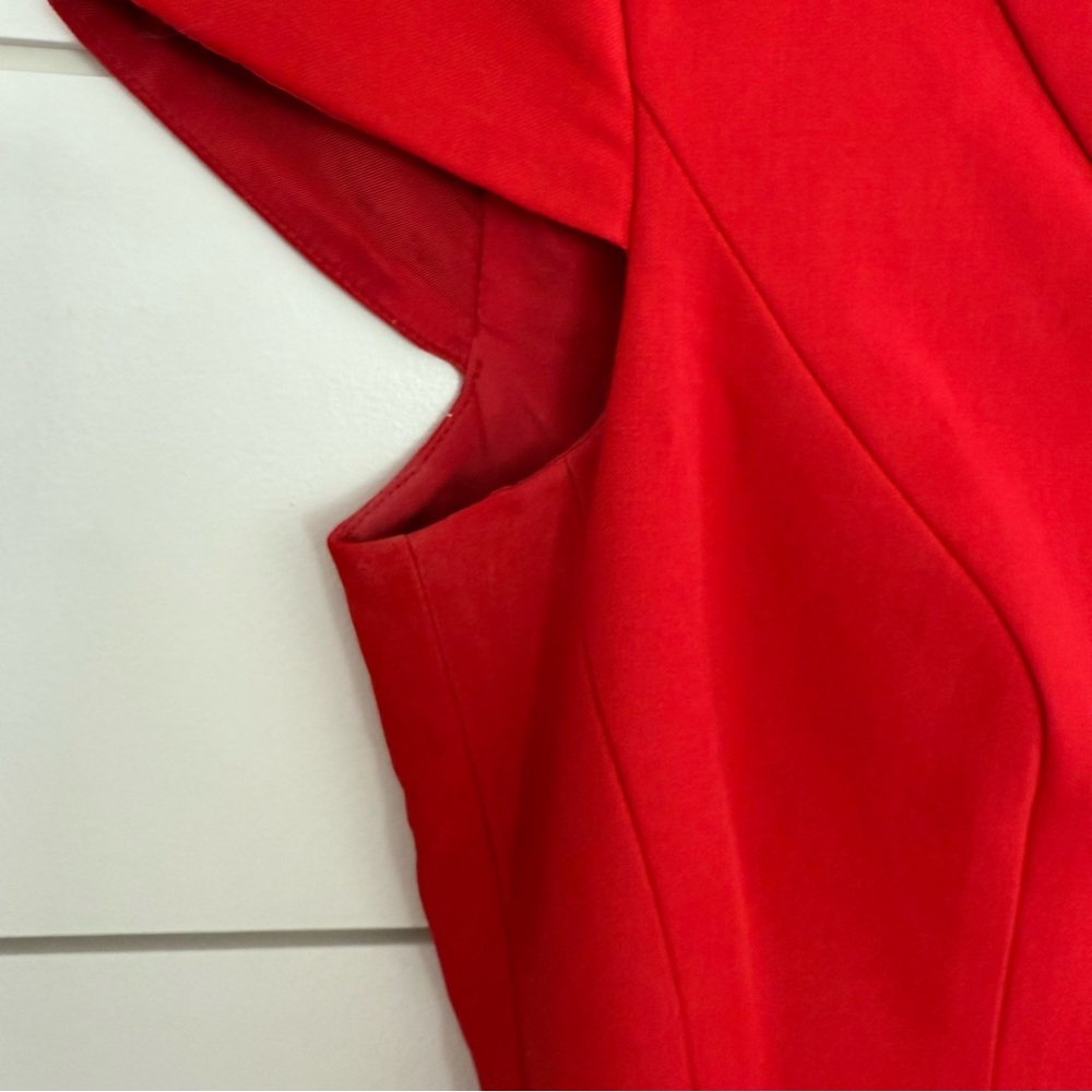 Brooks Brothers Dress Size 6 Red Form Fitting Wool Holiday Estethia G.B. Conte - Picture 3 of 11